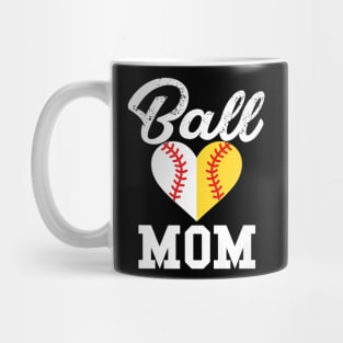 Ball Mom Love Softball Player Mug